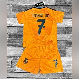 Cristiano Ronaldo Orange Youth Real Madrid Jersey Soccer Small Medium Large XL